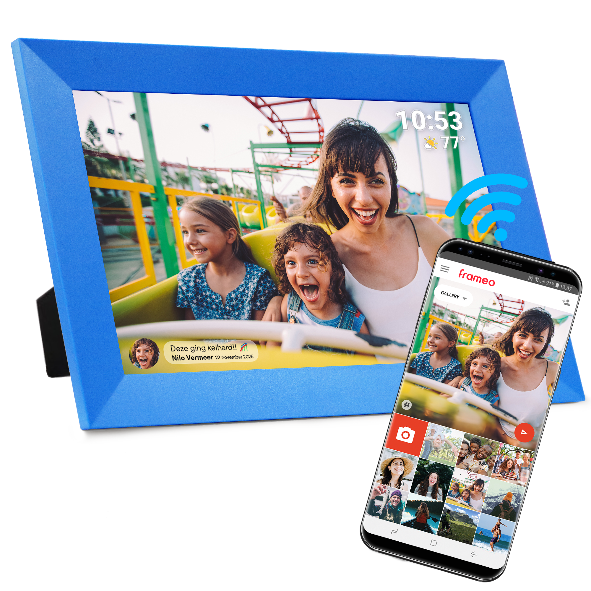 Denver Digitale Fotolijst - Speciaal voor kinderen - Frameo App - Fotokader - Touchscreen - PFF1023