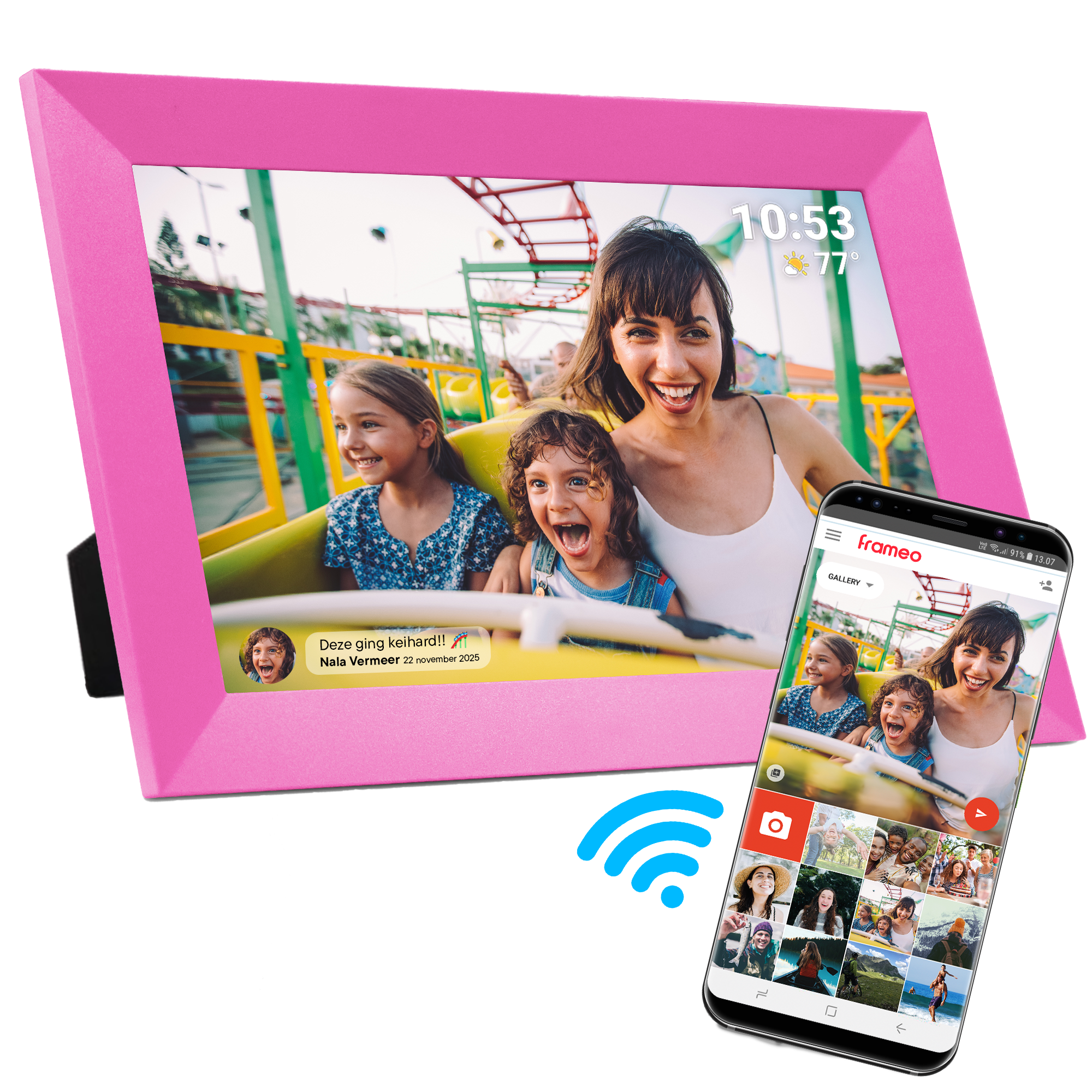 Denver Digitale Fotolijst - Speciaal voor kinderen - Frameo App - Fotokader - Touchscreen - PFF1023