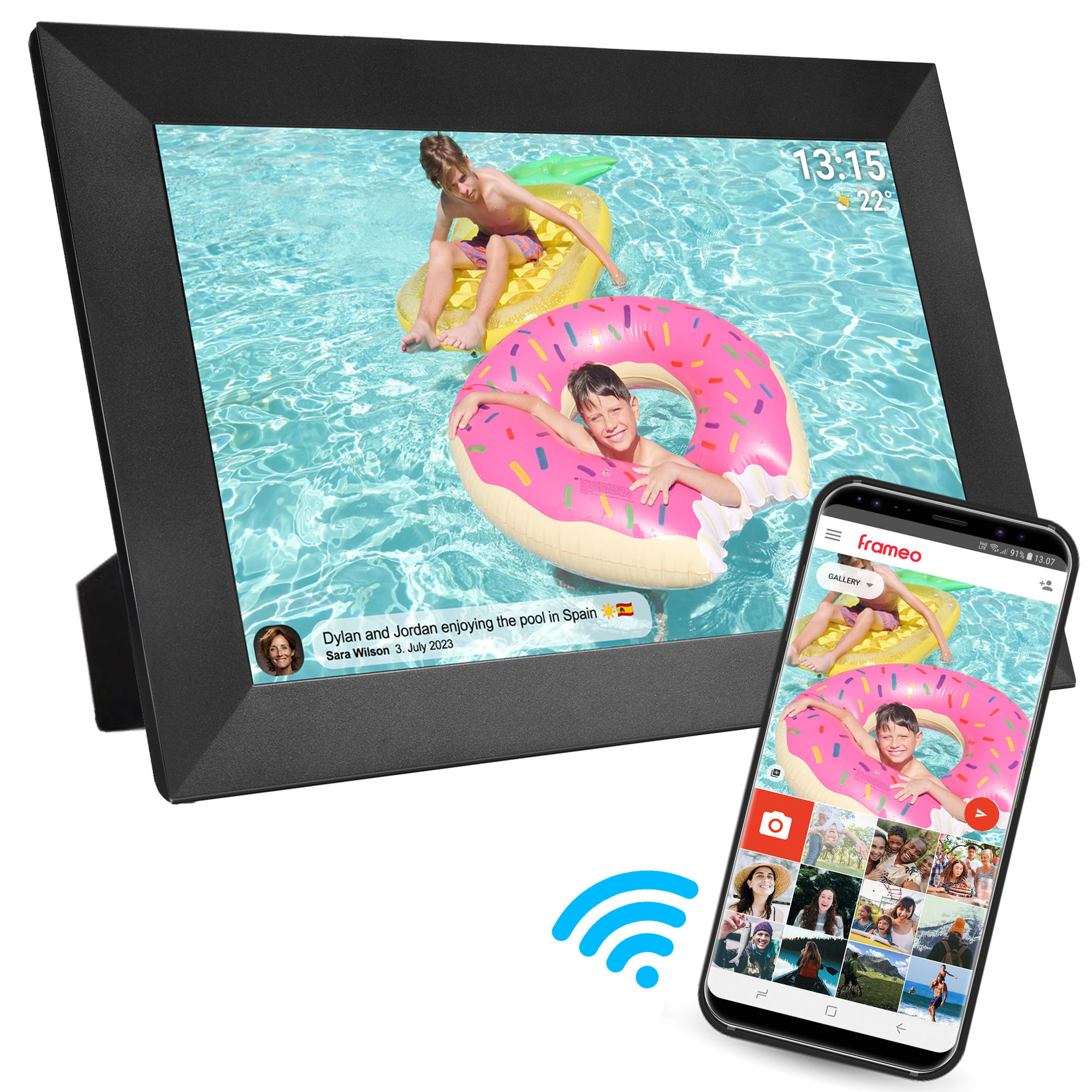 Denver Digitale Fotolijst 10.1 inch - HD - Frameo App - Fotokader - WiFi - IPS Touchscreen - 16GB - PFF1024