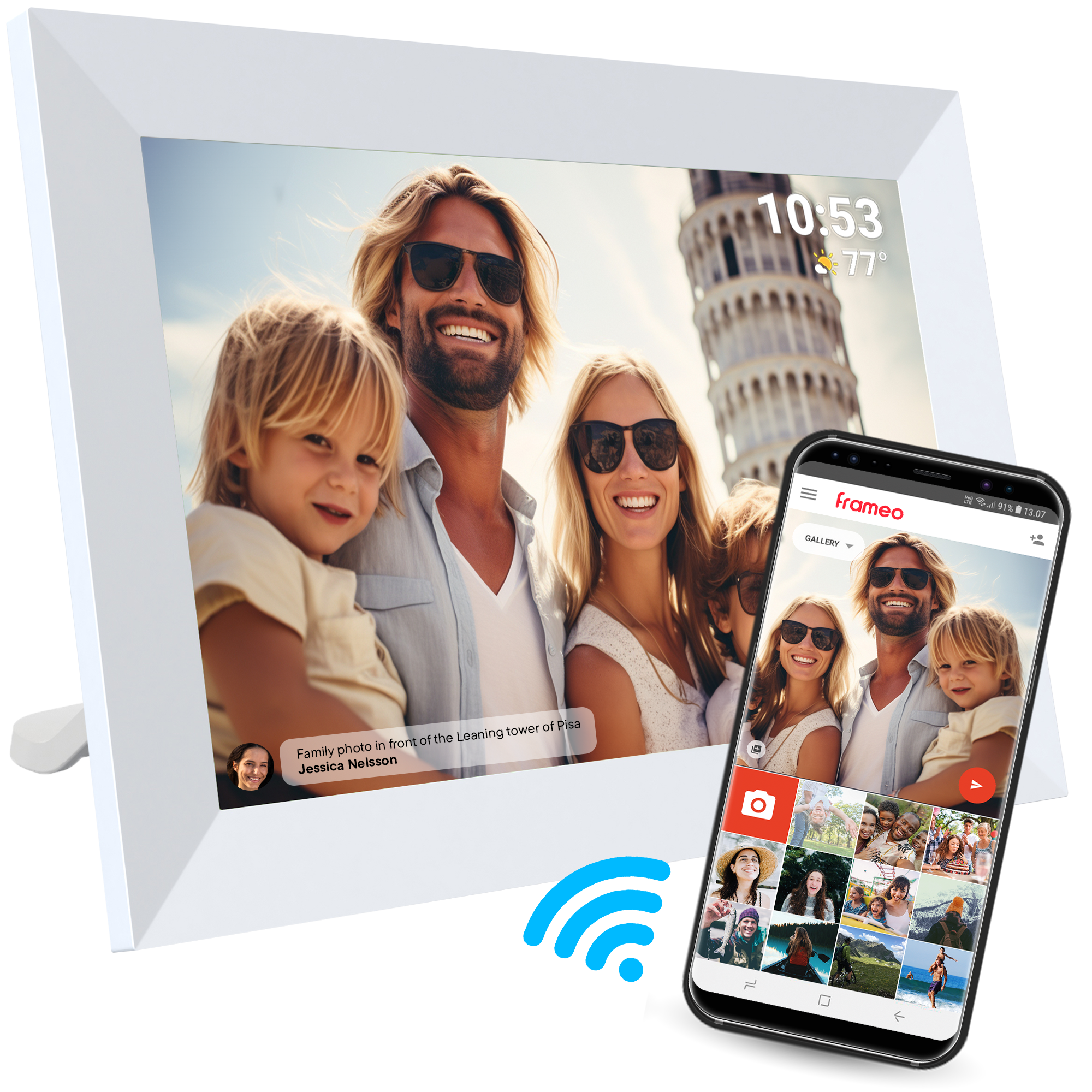 Denver Digitale fotolijst 10.1 inch - Full HD - Frameo App - Fotokader - WiFi - 16GB - IPS Touchscreen - PFF1064W