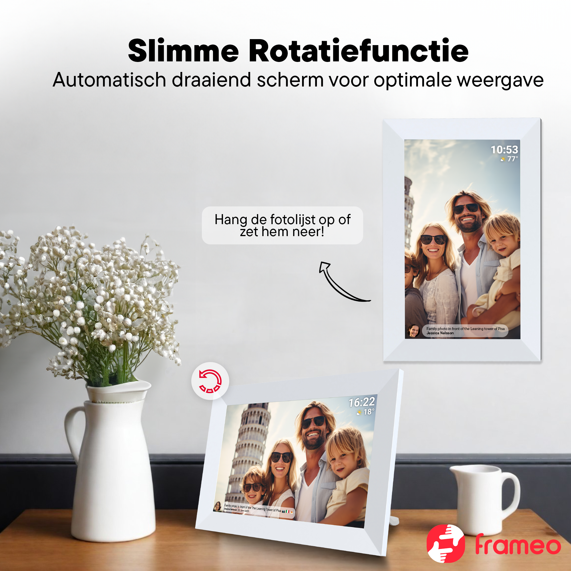 Denver Digitale fotolijst 10.1 inch - Full HD - Frameo App - Fotokader - WiFi - 16GB - IPS Touchscreen - PFF1064W