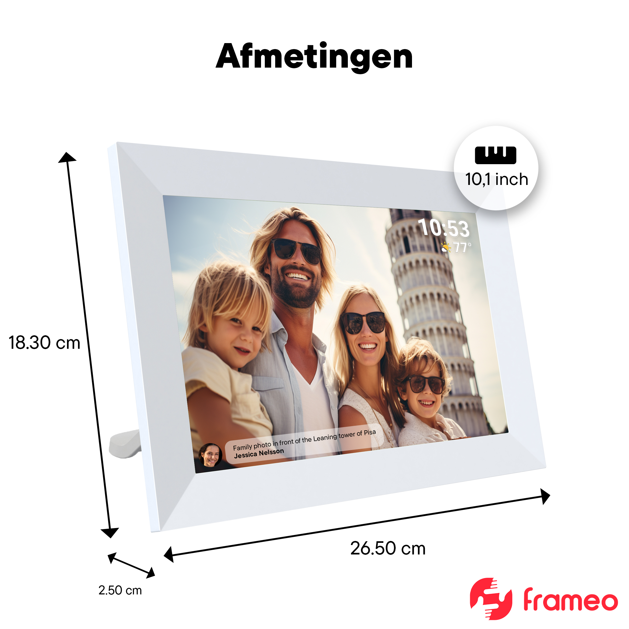 Denver Digitale fotolijst 10.1 inch - Full HD - Frameo App - Fotokader - WiFi - 16GB - IPS Touchscreen - PFF1064W
