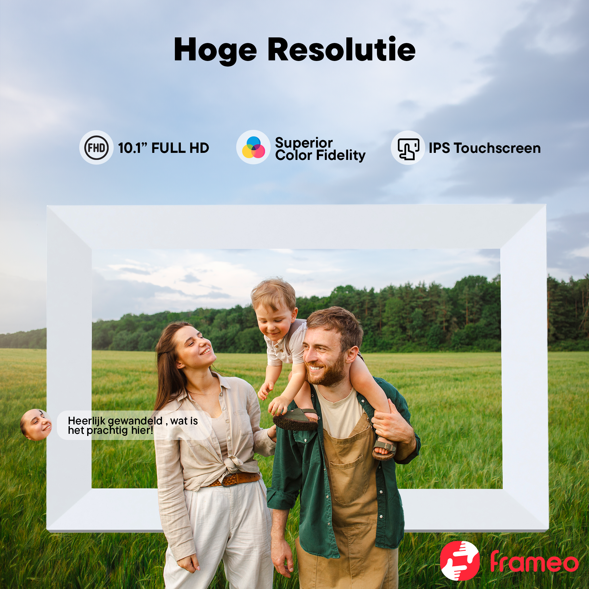 Denver Digitale fotolijst 10.1 inch - Full HD - Frameo App - Fotokader - WiFi - 16GB - IPS Touchscreen - PFF1064W