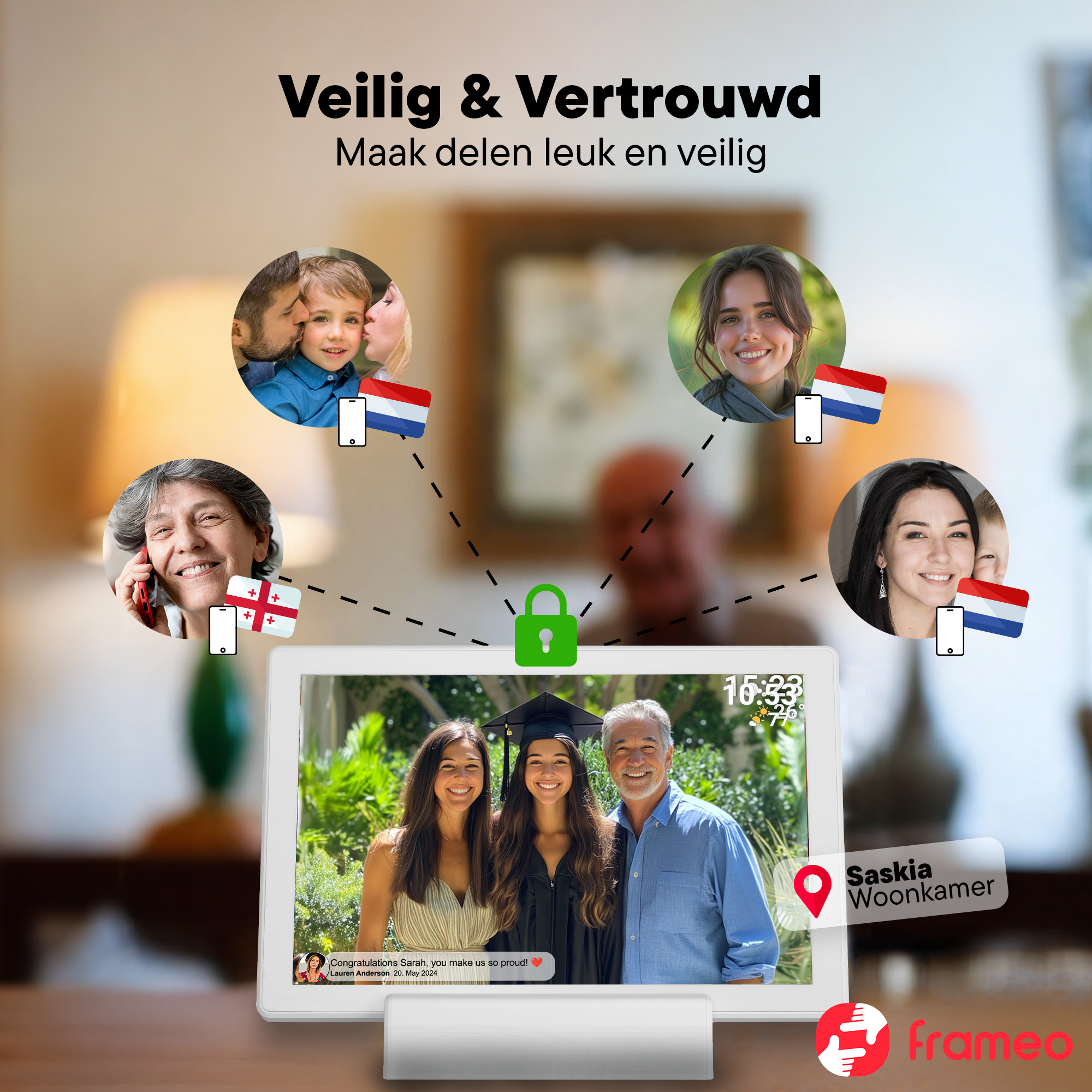 Denver Digitale Fotolijst 10.1 inch - Draadloos - HD - Frameo App - Fotokader - WiFi - IPS Touchscreen - 16GB - PFF1070
