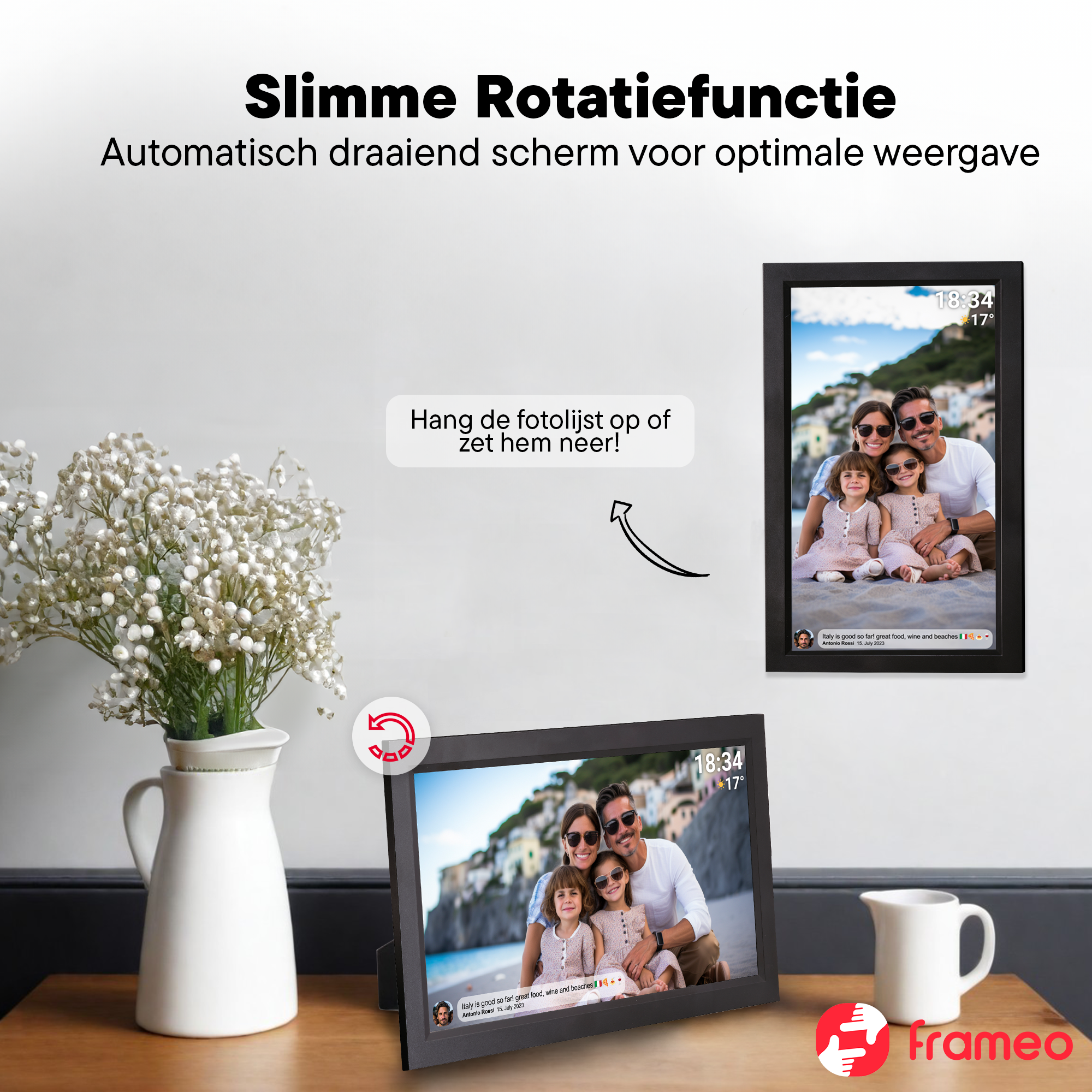 Denver Digitale Fotolijst 15.6 inch - XL - Full HD - Frameo App - Fotokader - WiFi - 16GB - IPS Touchscreen - PFF1503B