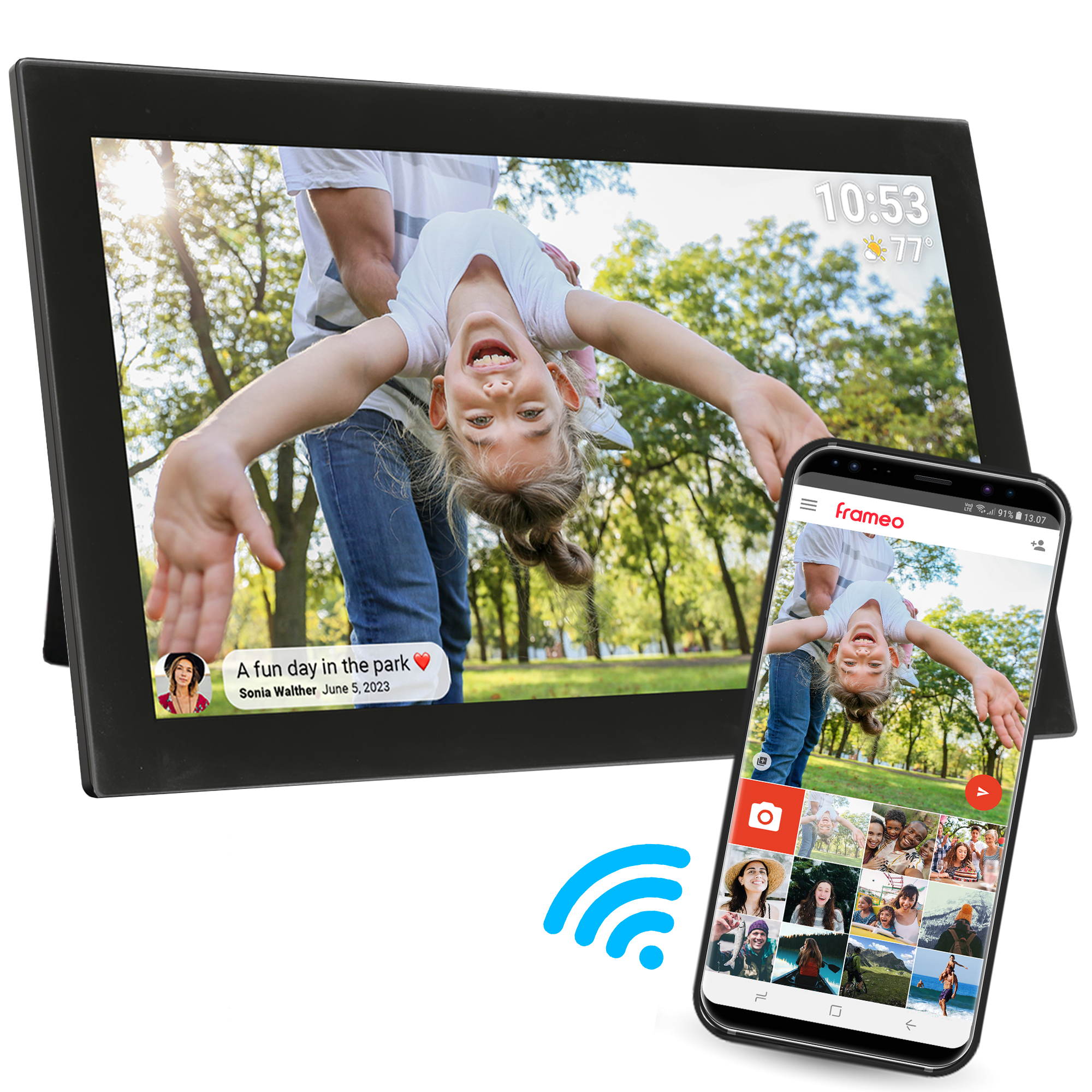 Denver Digitale Fotolijst 21.5 inch - XXL - Full HD - Frameo App - Fotokader - WiFi - 32GB - IPS Touchscreen - PFF2160B