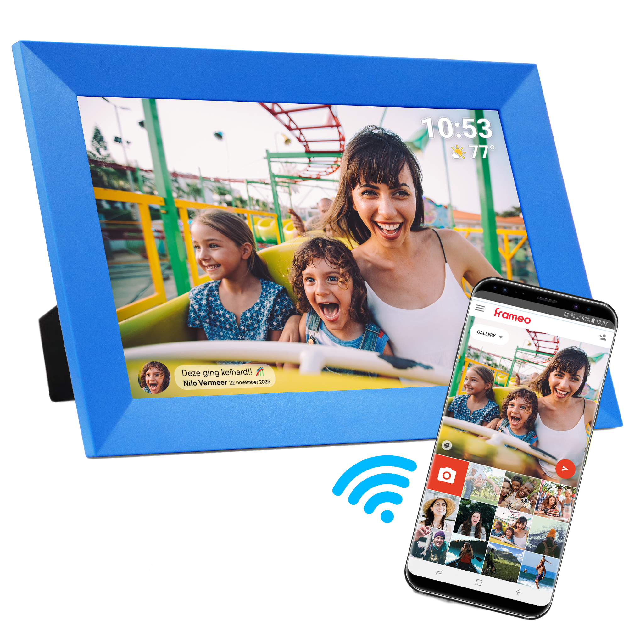 Denver Digitale Fotolijst - Speciaal voor kinderen - Frameo App - Fotokader - Touchscreen - PFF1023