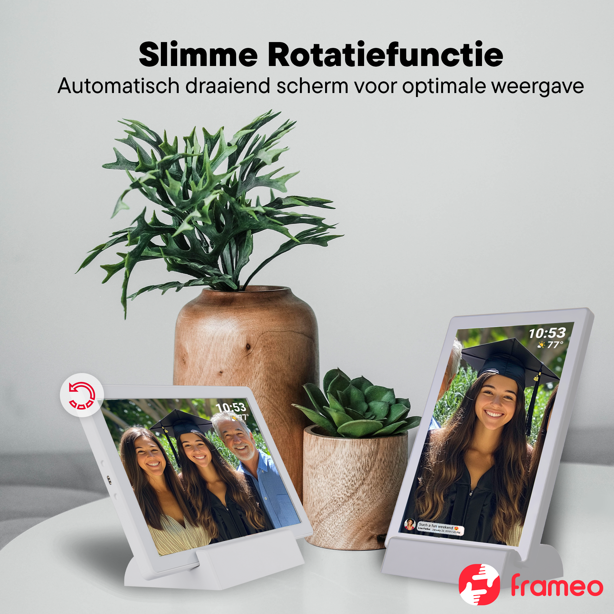Denver Digitale Fotolijst 10.1 inch - Draadloos - Incl. Oplaadstation - HD - Frameo App - Fotokader - WiFi - IPS Touchscreen - 16GB - PFF1070B
