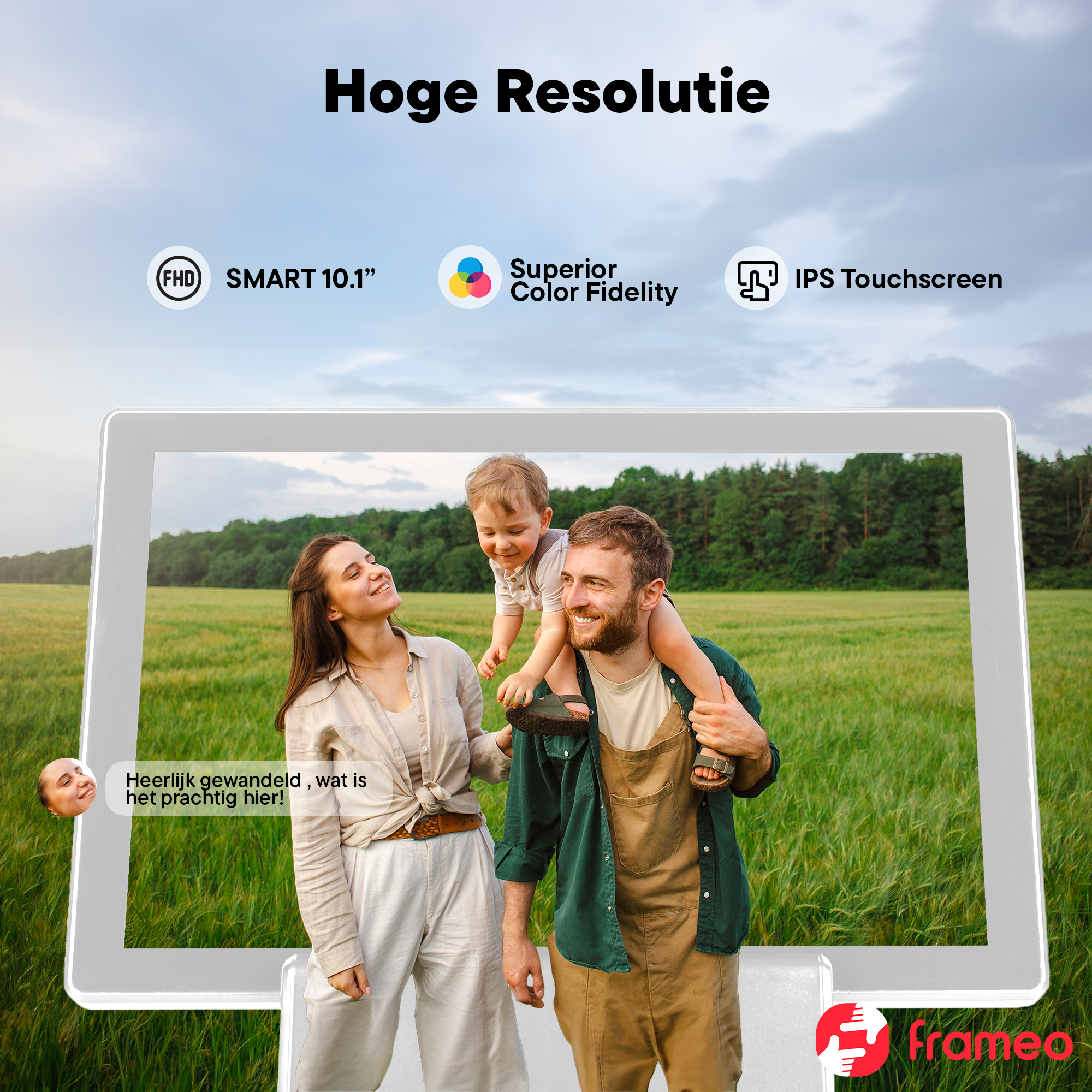 Denver Digitale Fotolijst 10.1 inch - Draadloos - HD - Frameo App - Fotokader - WiFi - IPS Touchscreen - 16GB - PFF1070